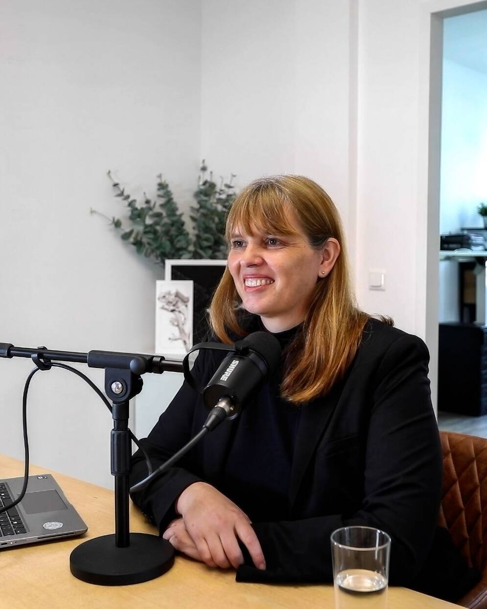 Sandra Trebesius bei der Videocastaufnahme